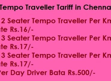 Tempo Traveller Tariff in Chennai