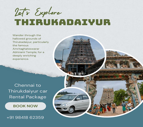 Chennai to Thirukadaiyur Car Rental
