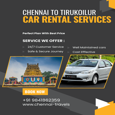 Chennai to Tirukoilur car Rental Price