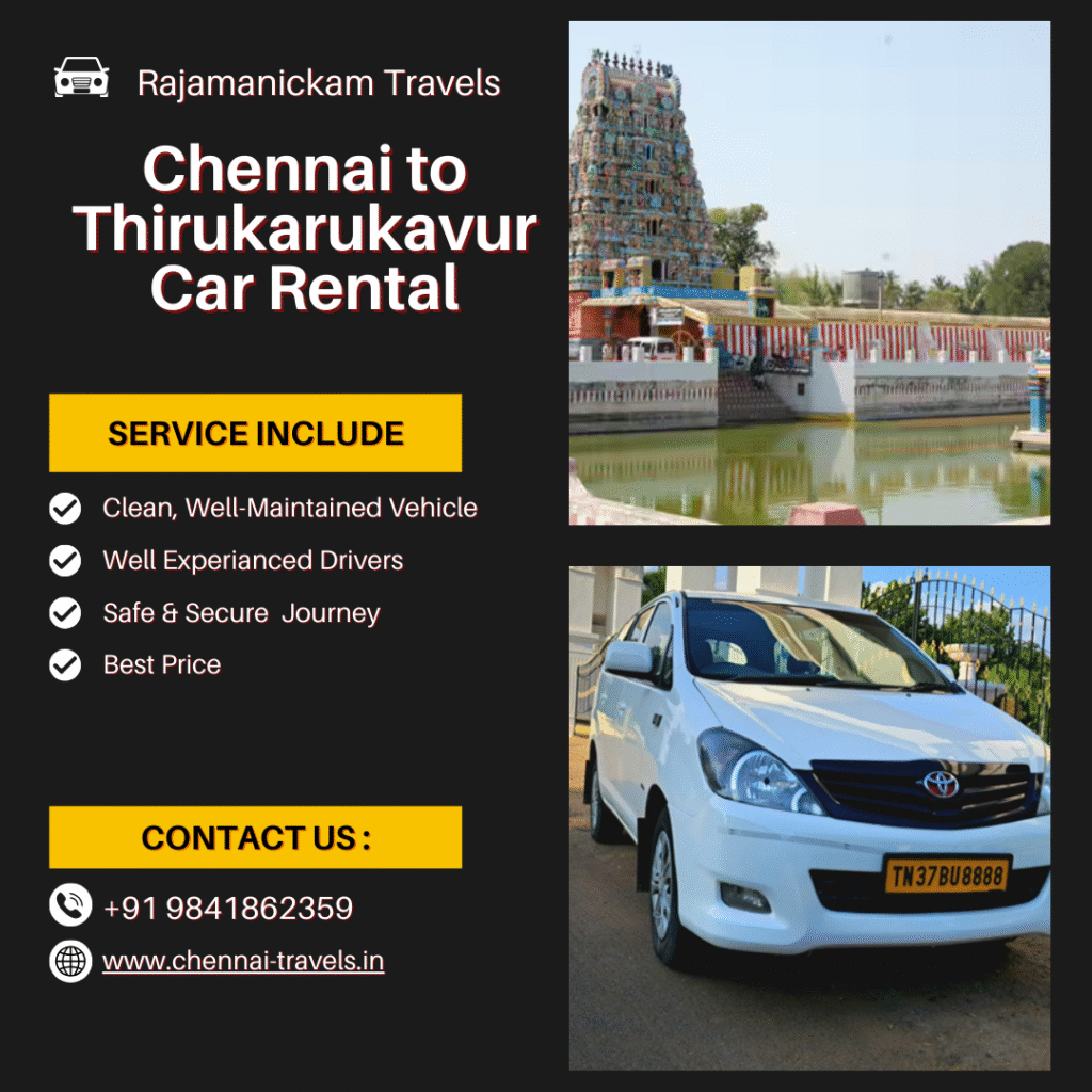 Chennai to Thirukarukavur Car Rental Package