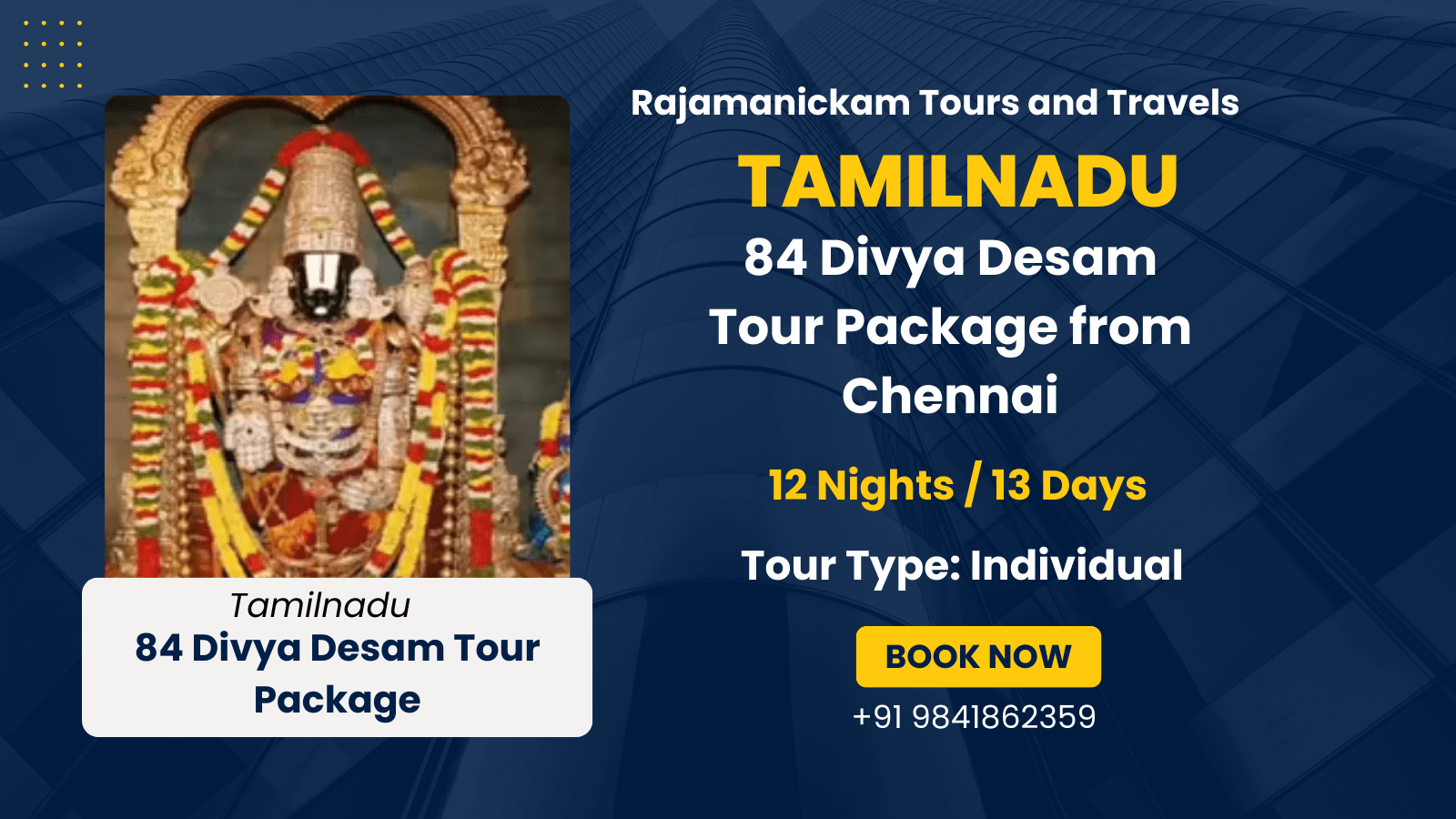 Tamil Nadu 84 Divya Desam Tour Package