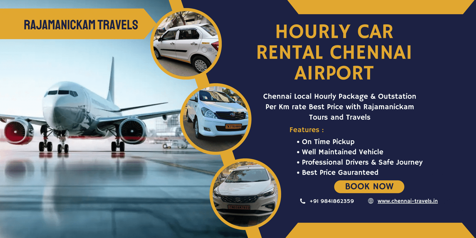 Hourly Car Rental in Chennai Airport