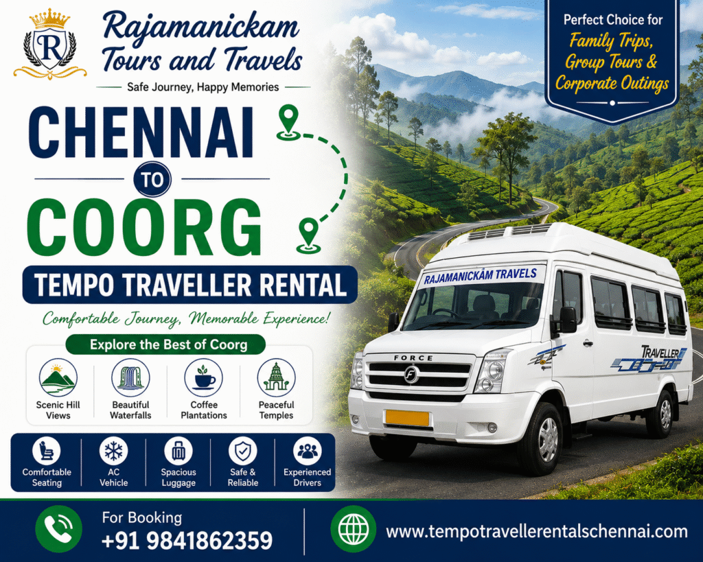 Chennai to Coorg Tempo Traveller