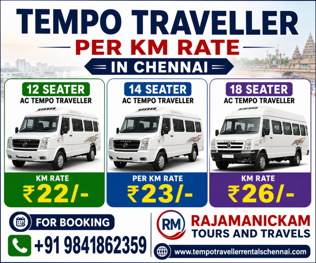 Tempo Traveller Per Km Rate in Chennai