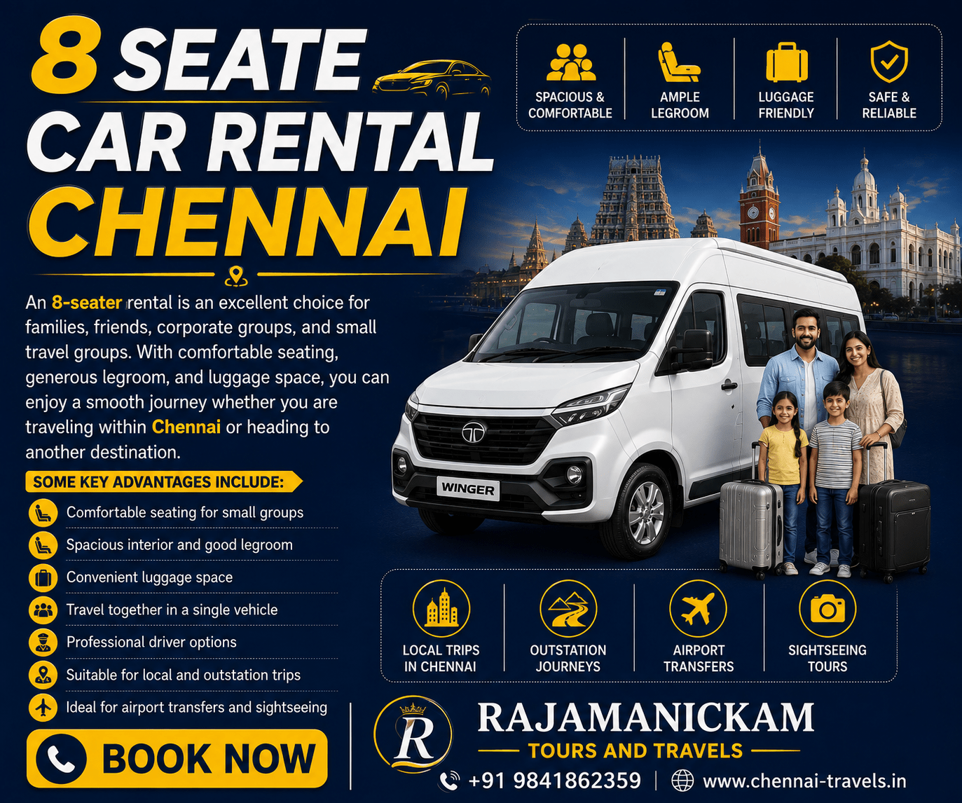 8 Seater Car Rental Chennai