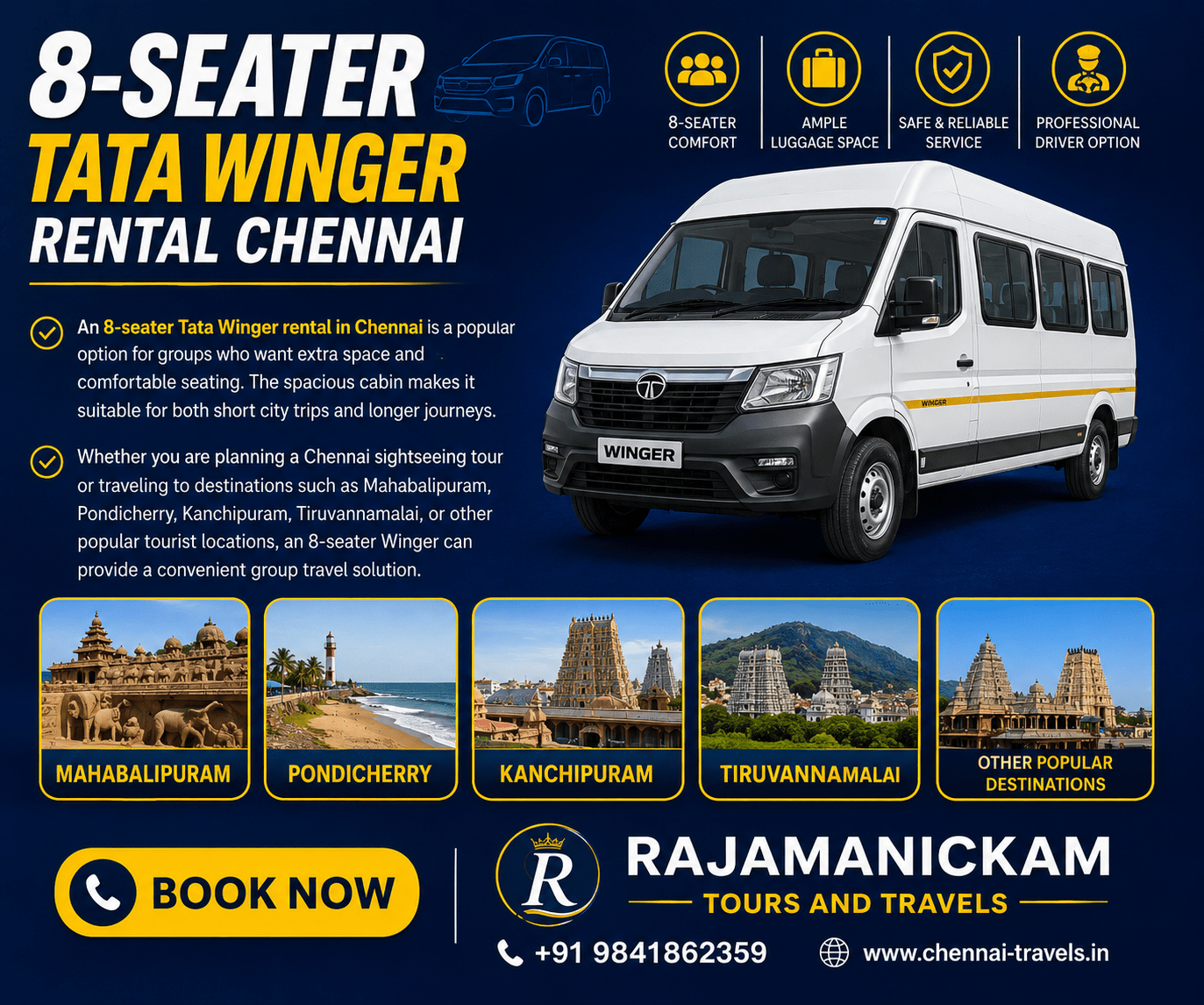 8 Seater Car Rental in Chennai