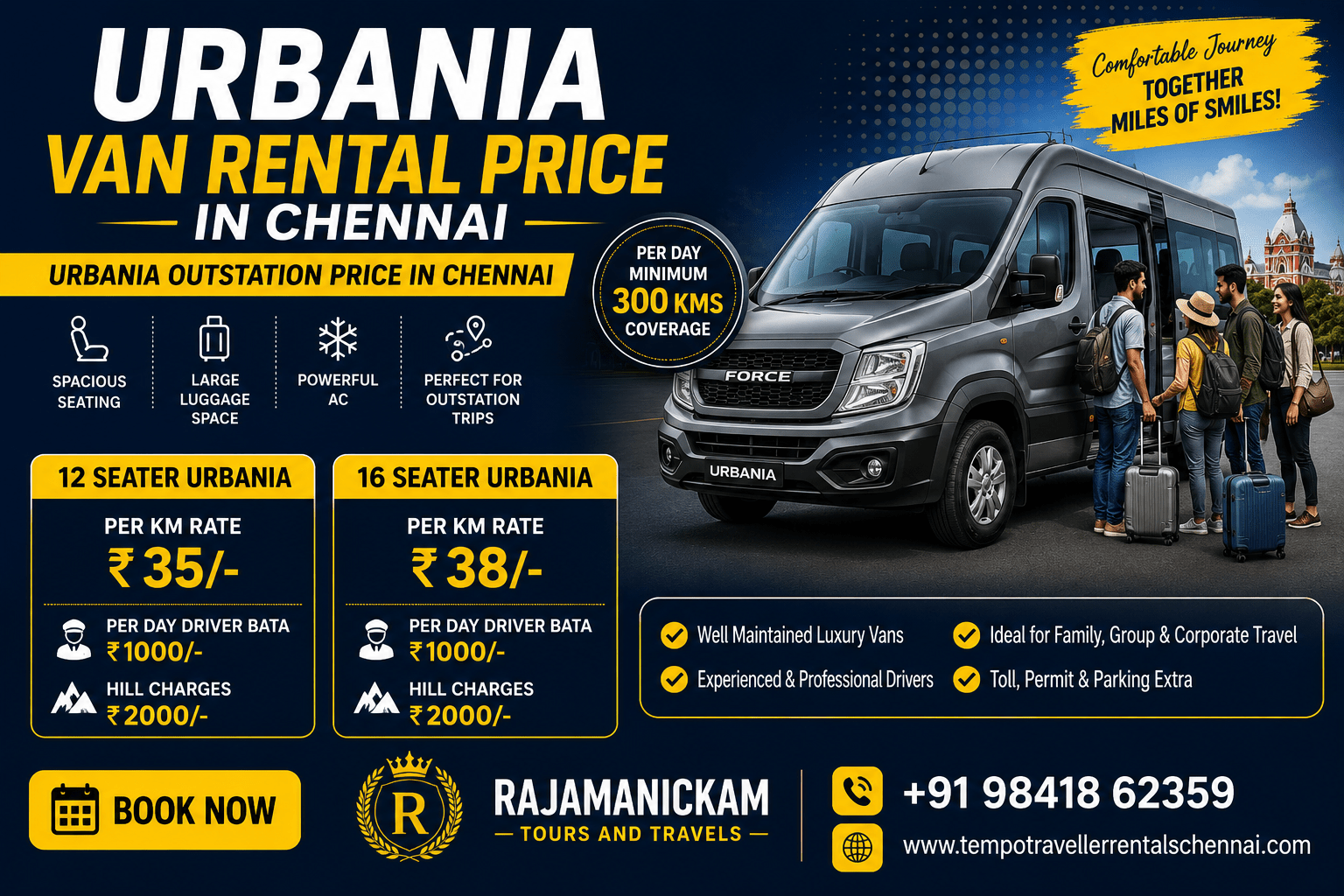 Urbania Van Rental Price in Chennai
