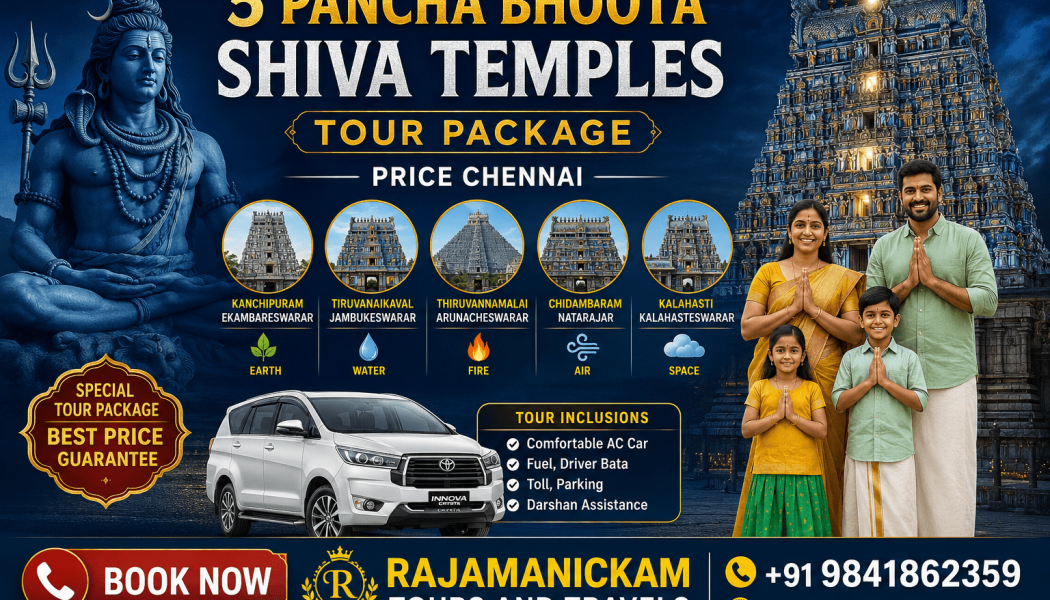 5 Pancha Bhoota Shiva Temples Tour Package Price Chennai