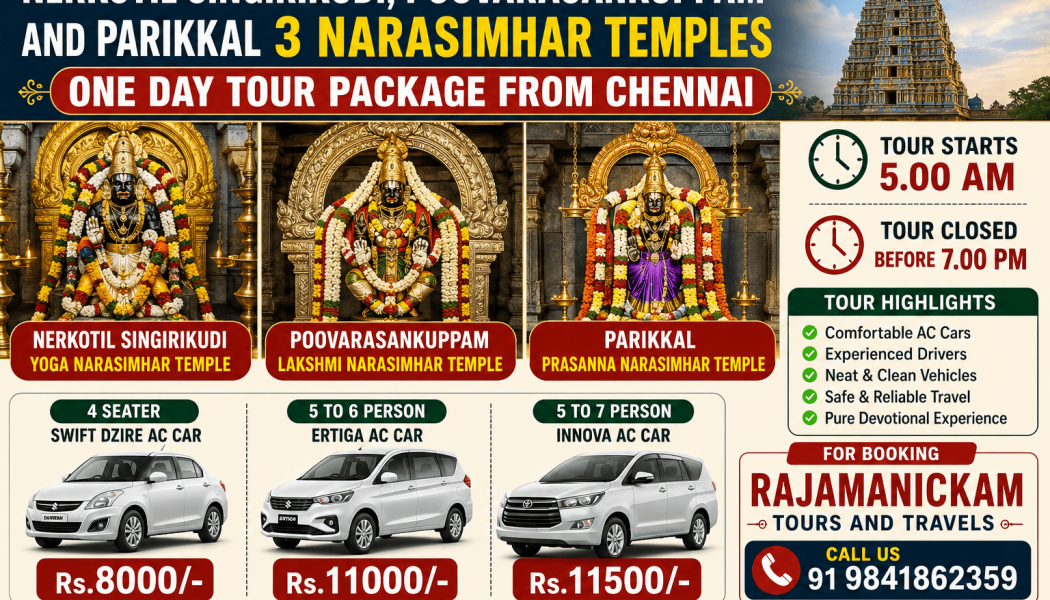 Nerkotil 3 Narasimhar Temple One Day Tour Package from Chennai